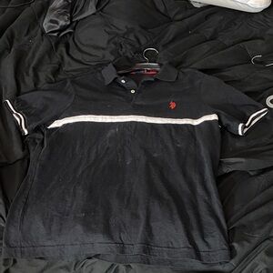 U.S. Polo Assn. Navy Polo with White Stripes